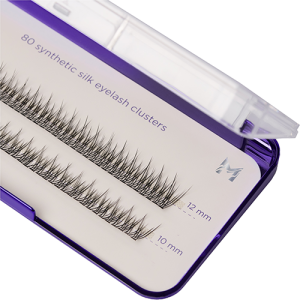 Набор ресниц в пучках в форме ласточка шелк 10, 12 мм