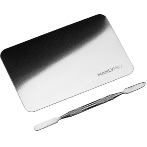 Стальная палитра для смешивания косметики в комплекте со шпателем (малая)